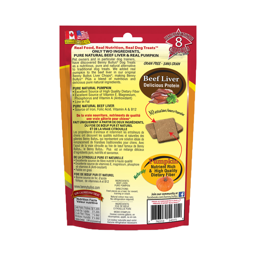 Benny Bully's - Dog - Freeze Dried Treats Beef Liver & Real Pumpkin