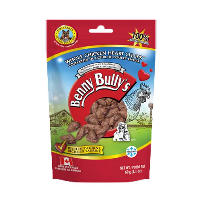 Benny Bully's - Dog - Freeze Dried Treats Whole Chicken Heart Chops