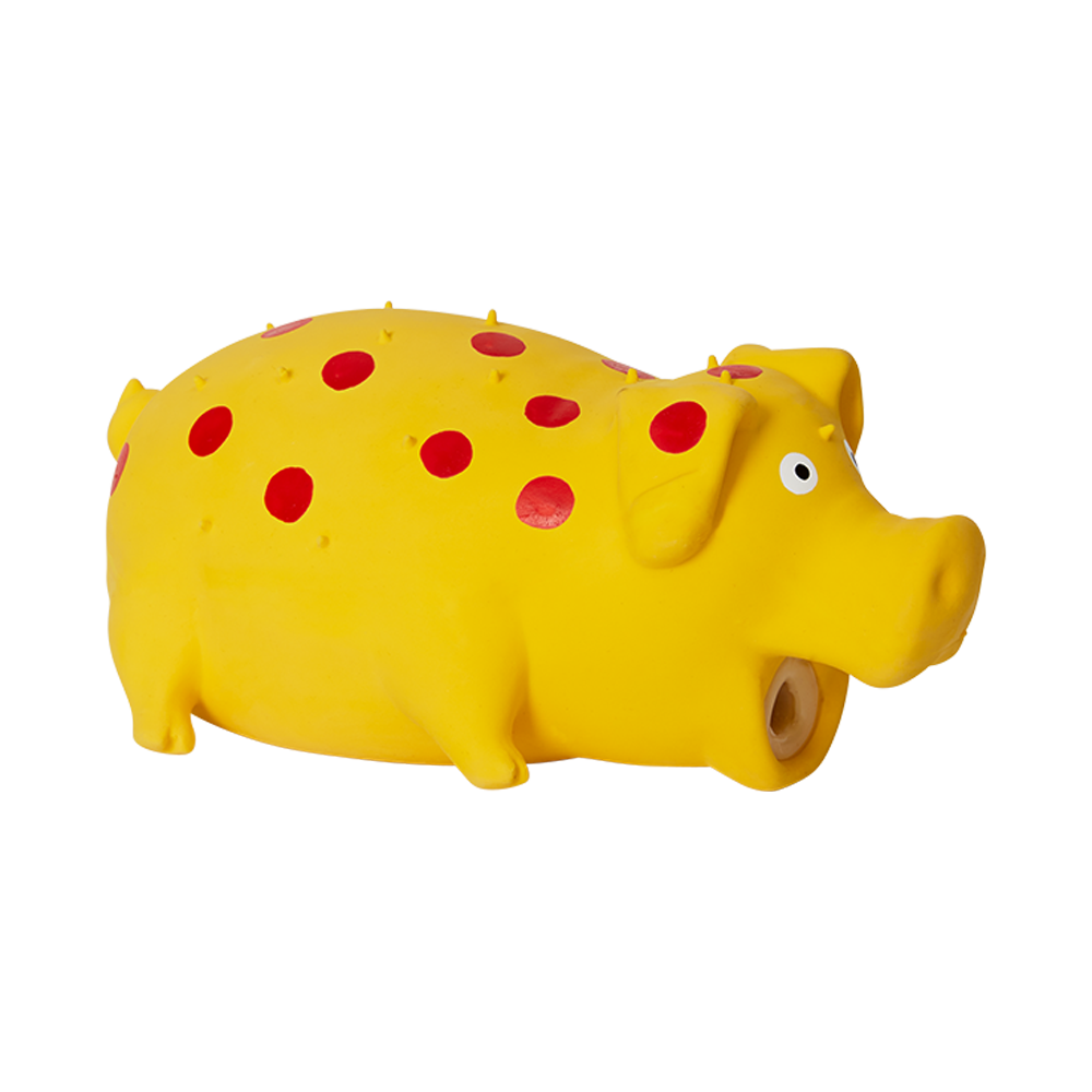 BüD'z - Dog - Latex Toy Spotted Pig Squeaker Yellow