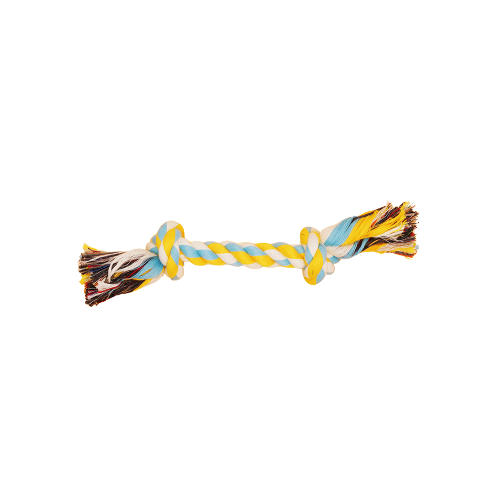 BüD'z - Dog - Toy Rope - With 2 Knots Sky Blue & Yellow