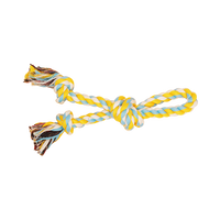 BüD'z - Dog - Toy Rope - With 3 Knots Sky Blue & Yellow Double
