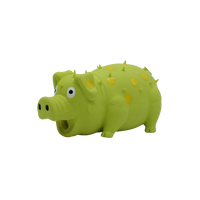 BüD'z - Dog - Latex Toy Squeaker Pig Green with Yellow Dots