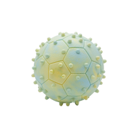 BüD'z - Dog - Rubber Toy Floating Pentagon Ball with Spikes Blue & Yellow