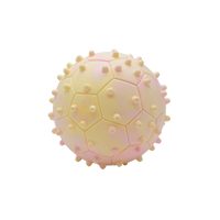 BüD'z - Dog - Rubber Toy Floating Pentagon Ball with Spikes Pink & Yellow