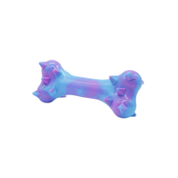 BüD'z - Dog - Rubber Toy Spike Bone Blue & Purple