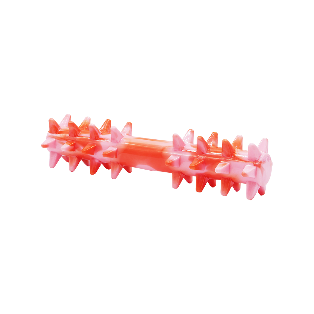 BüD'z - Dog - Rubber Toy Spike Stick Red and Pink