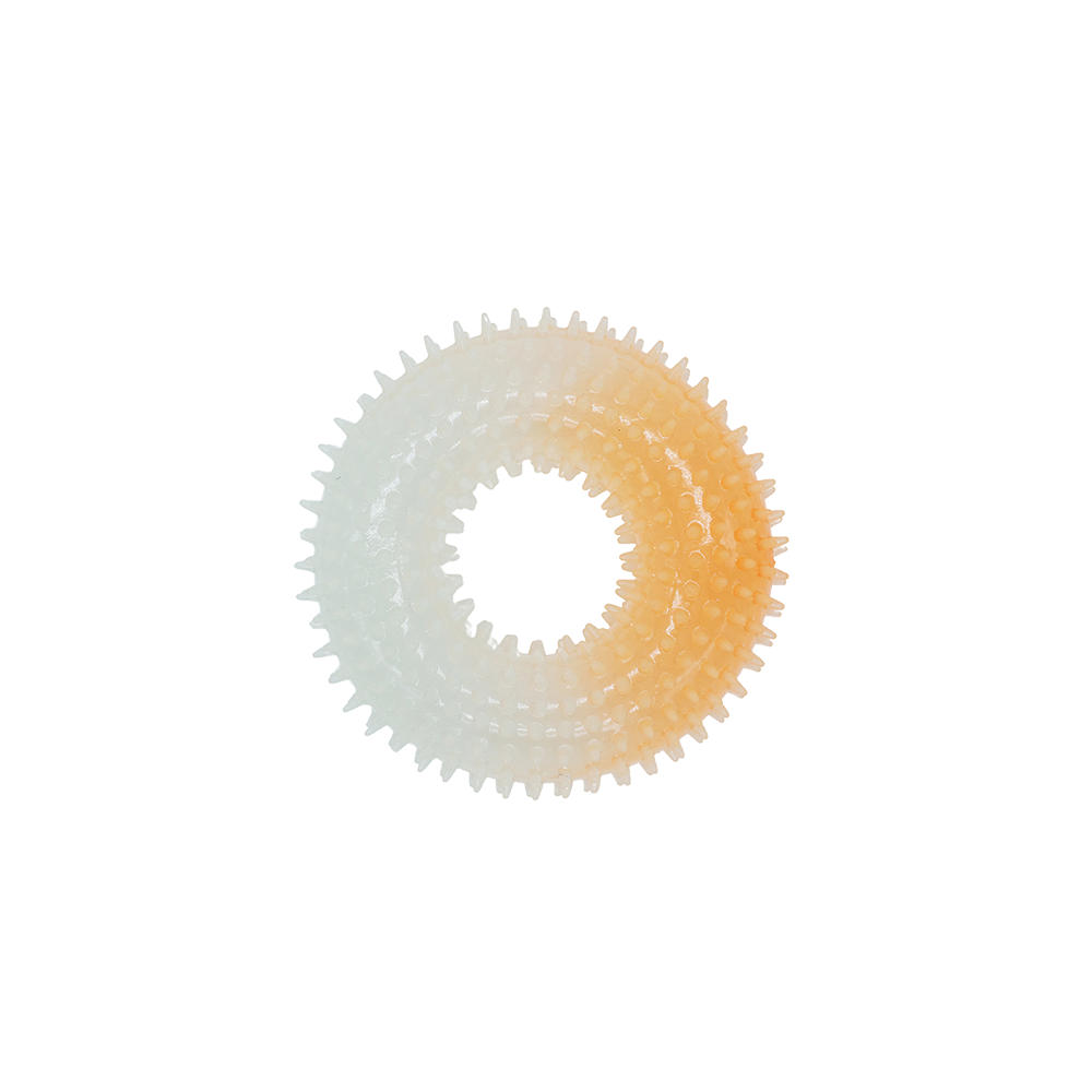 BüD'z - Dog - Rubber Toy Luminous Spiked Donut Orange
