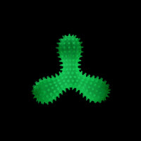 BüD'z - Dog - Rubber Toy Luminous Spiked Triskelion Green