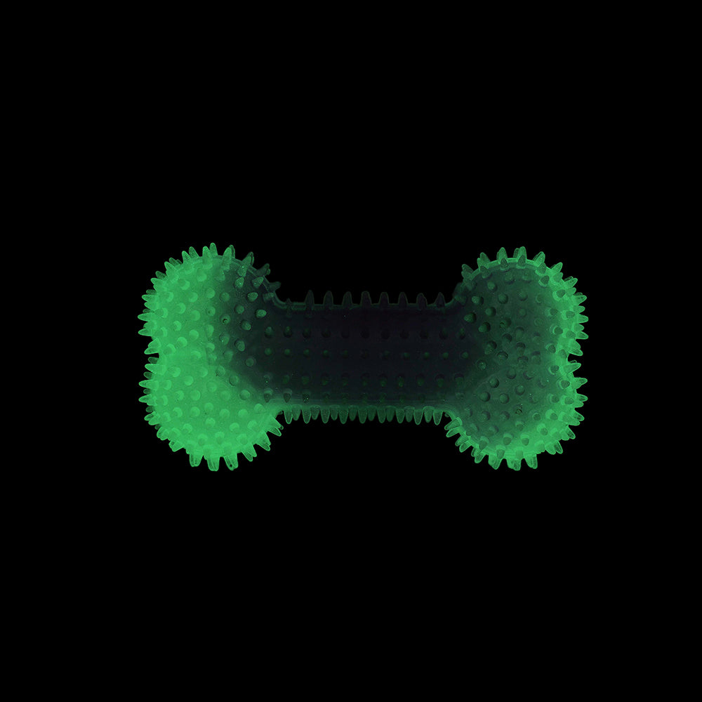 BüD'z - Dog - Rubber Toy Luminous Spiked Bone Purple