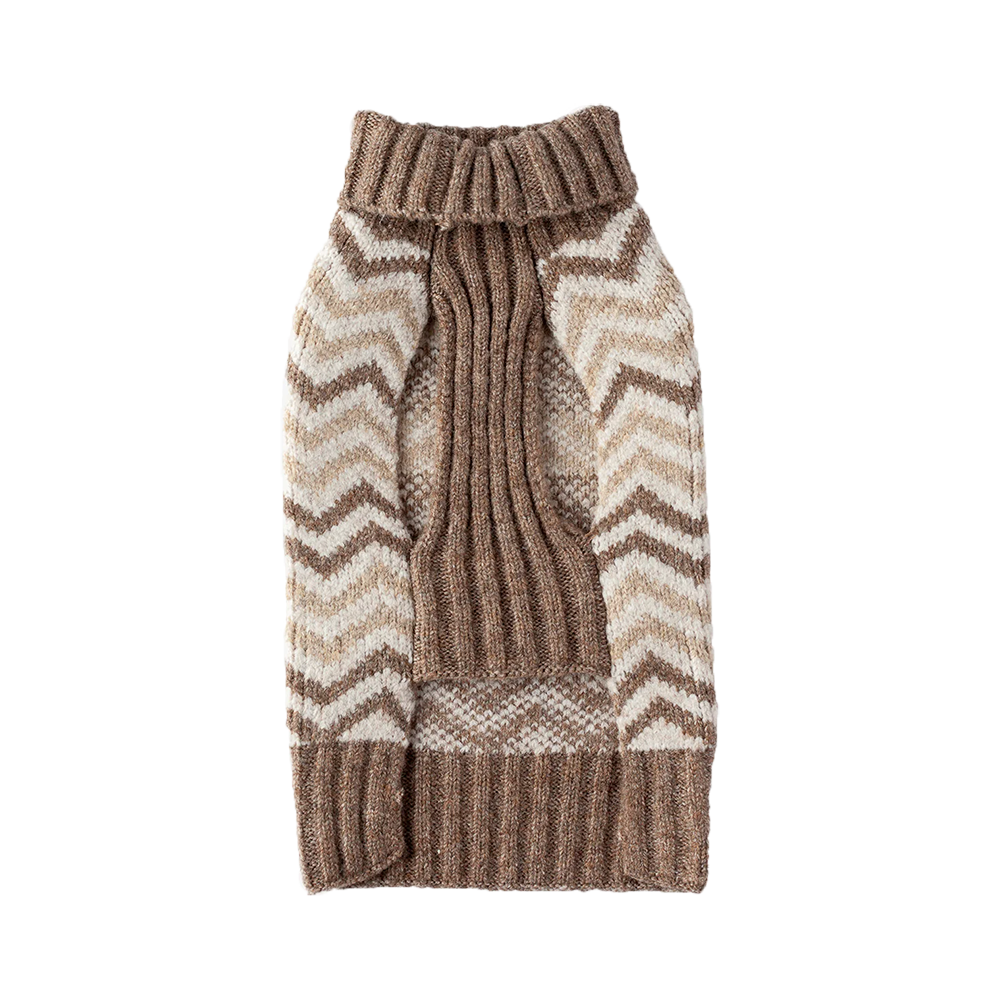 Silver Paw - Dog - Casey Chevron Sweater Beige