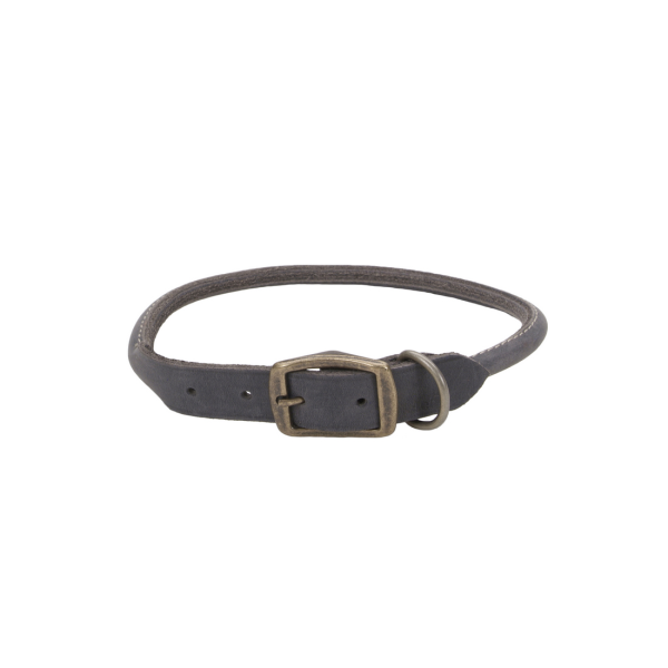 Circle T - Dog - Rustic Leather Round Collar Slate Grey