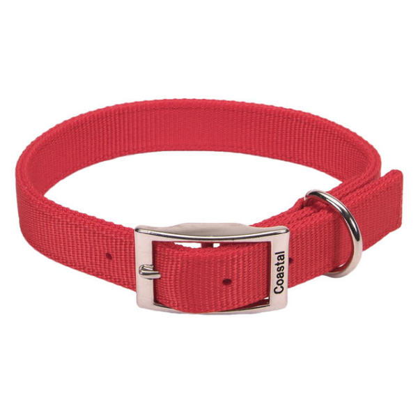 Coastal - Dog - DoublePly Standard Nylon Collar Red