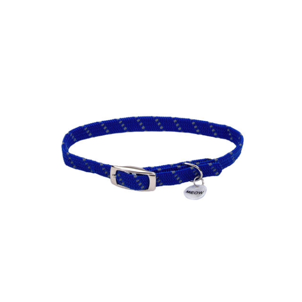 ElastaCat - Cat - Reflective Safety Stretch Collar Blue