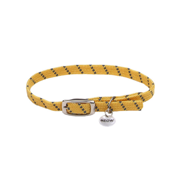 ElastaCat - Cat - Reflective Safety Stretch Collar Yellow