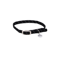 ElastaCat - Cat - Reflective Safety Stretch Collar Black