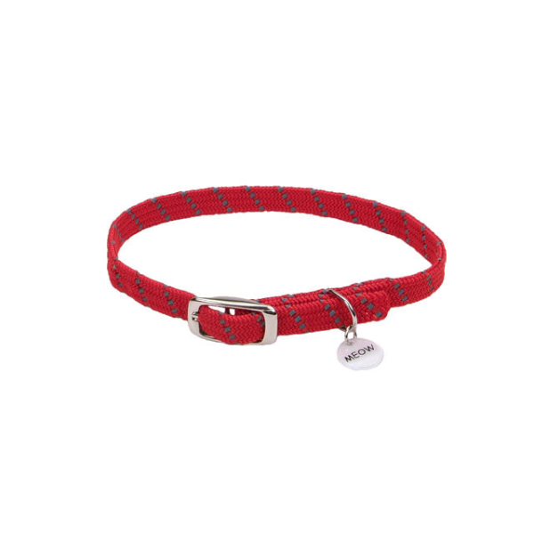 ElastaCat - Cat - Reflective Safety Stretch Collar Red