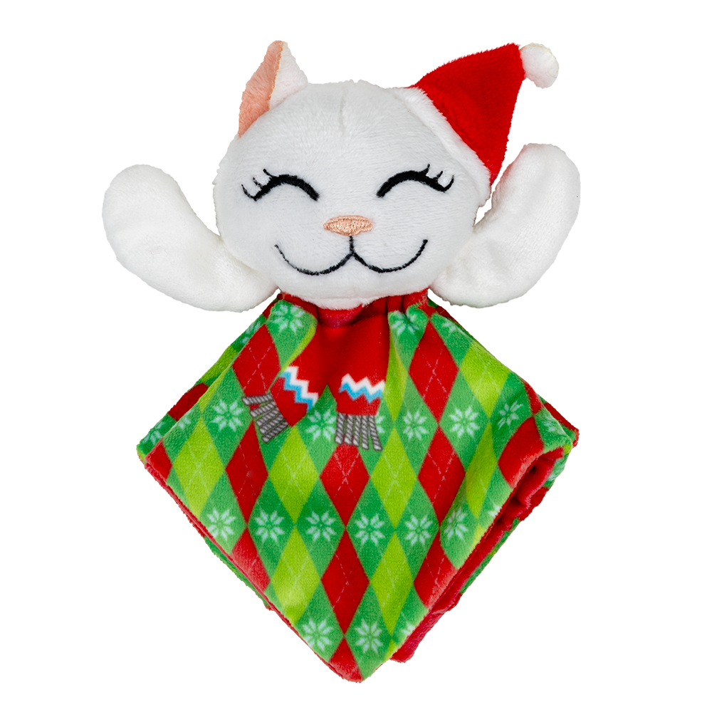 KONG - Cat - Holiday Crackles Santa Kitty Argyle