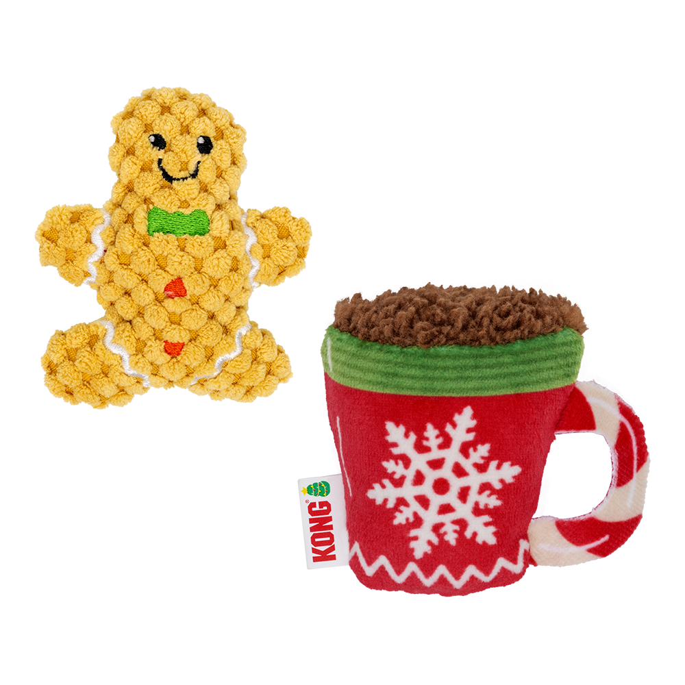 KONG - Cat - Holiday Scrattles Gingerbread Cup 2pk