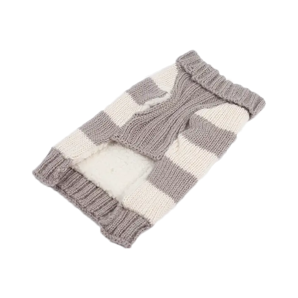 Silver Paw - Dog - Knit Stripes Sweater Grey