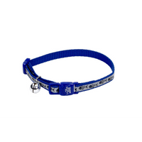 LazerBrite - Cat - Reflective Breakaway Collar Blue Fish Bones