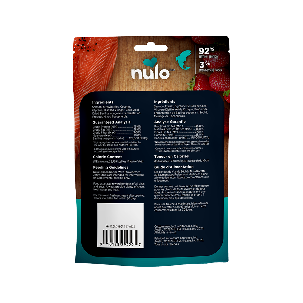 Nulo - Dog - Freestyle Jerky Treat Salmon & Strawberry Recipe