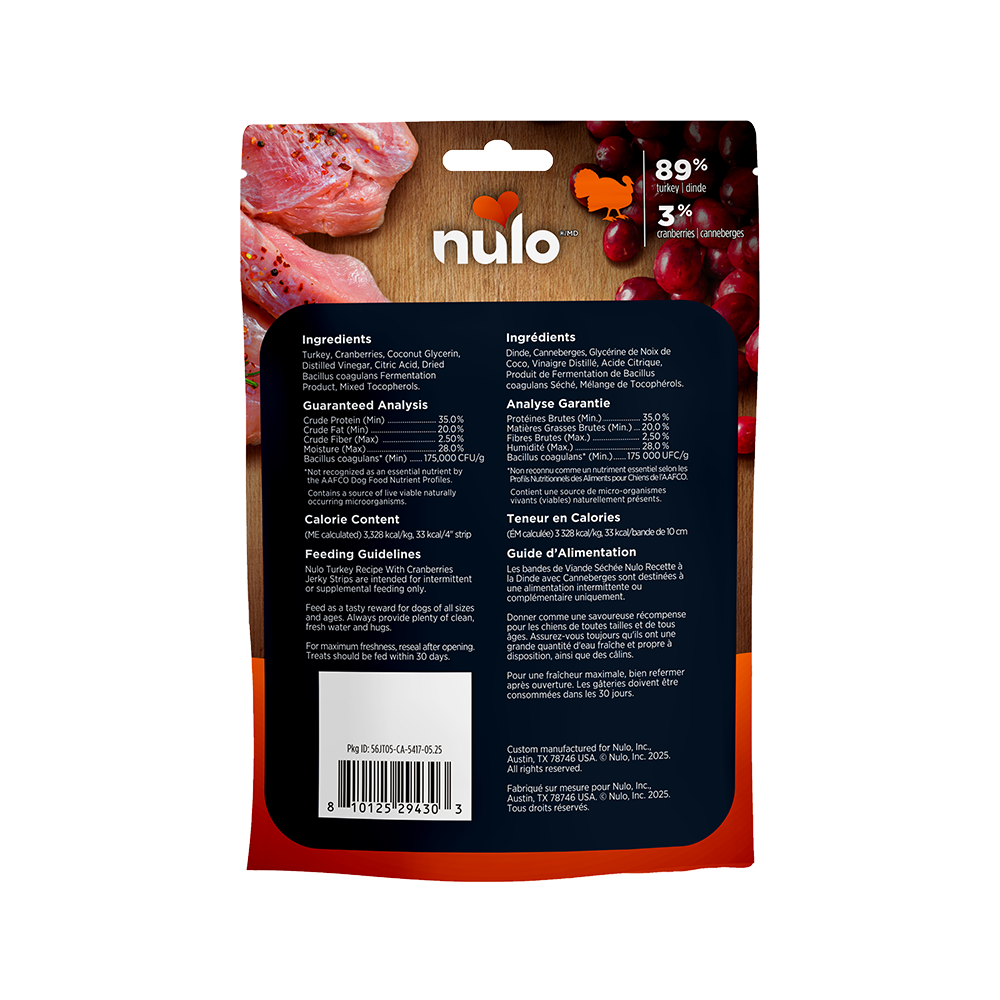 Nulo - Dog - Freestyle Jerky Treat Turkey & Cranberry