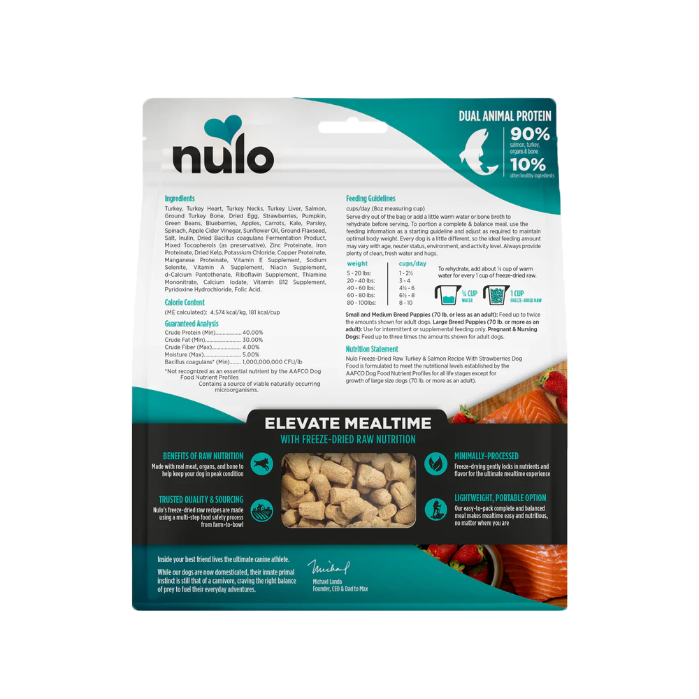 Nulo - Dog - Freeze Dried Raw Grain Free Turkey & Salmon