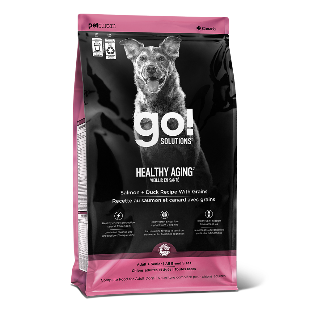 Go! Solutions - Dog - Healthy Aging Salmon & Duck Recipe with Grains