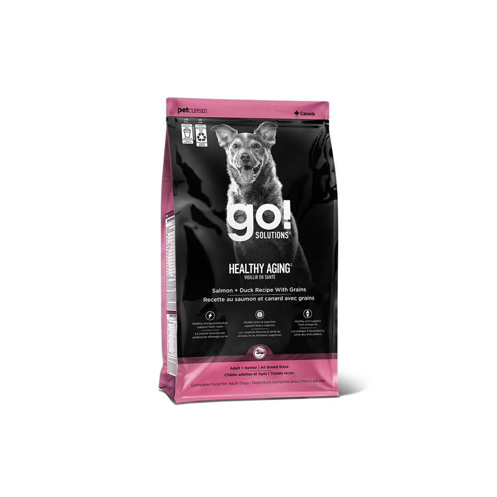 Go! Solutions - Dog - Healthy Aging Salmon & Duck Recipe with Grains