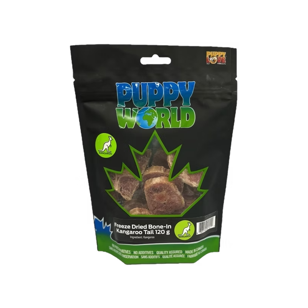 Puppy World - Dog - Freeze-Dried Bone-In Tail - Kangaroo