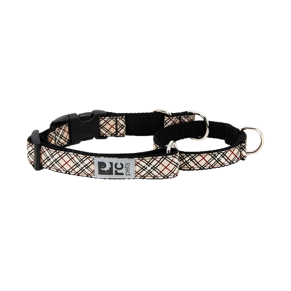 RC Pets - Dog -  Easy Clip Web Training Collar Tan Tartan