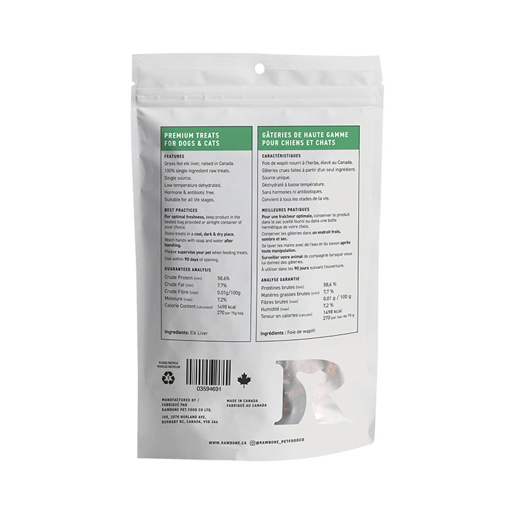 Rawbone - Cat & Dog - Krisps Elk Liver