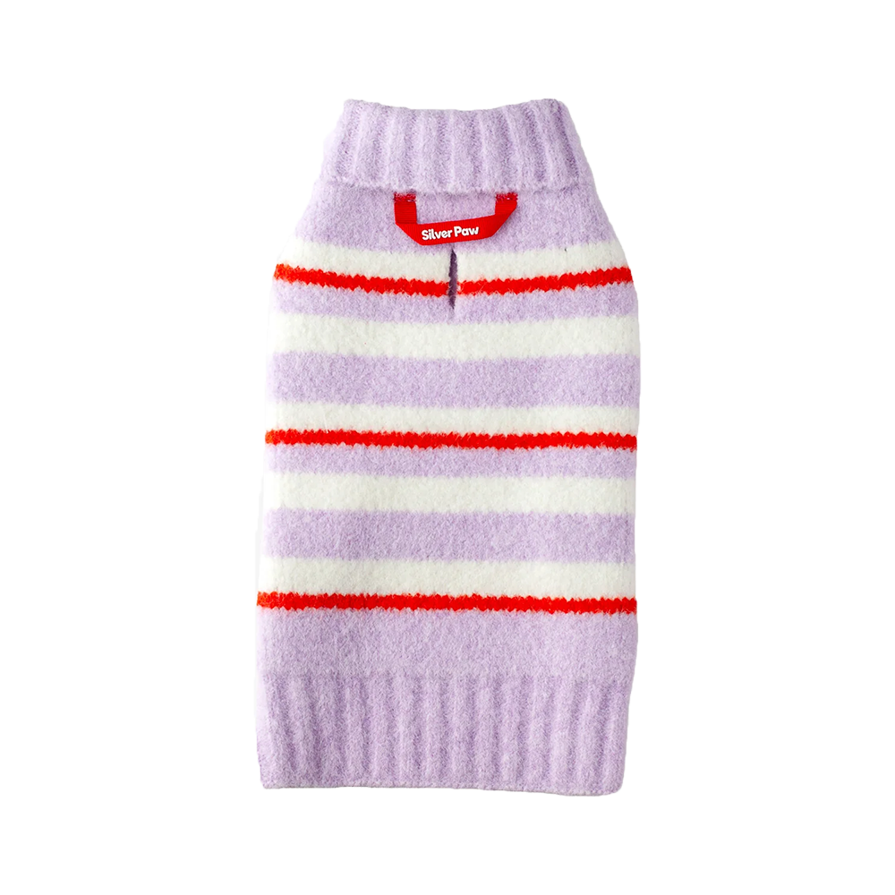 Silver Paw - Dog - Lila Striped Sweater Lilac