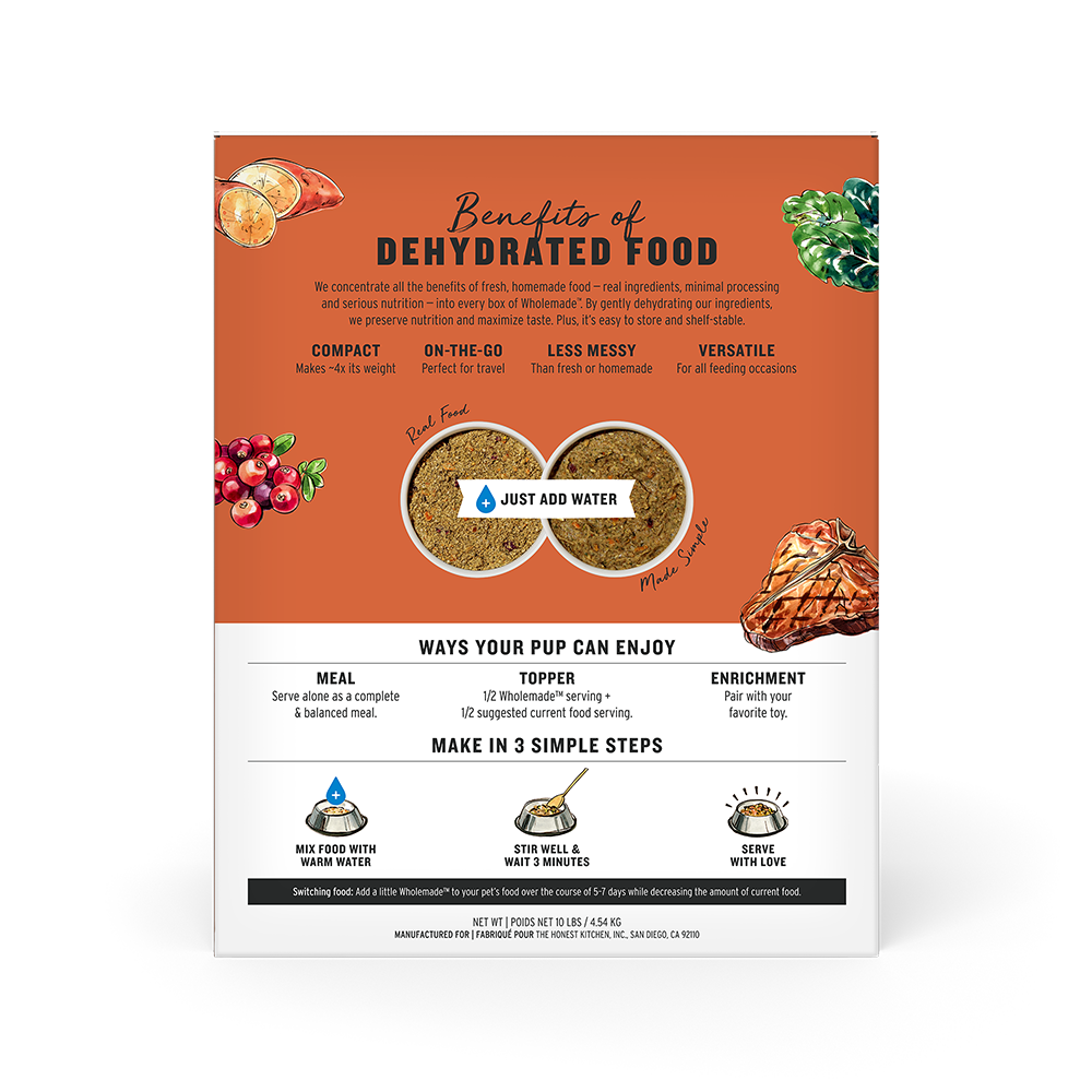 The Honest Kitchen - Dog - Wholemade Dehydrated Grain Free Beef