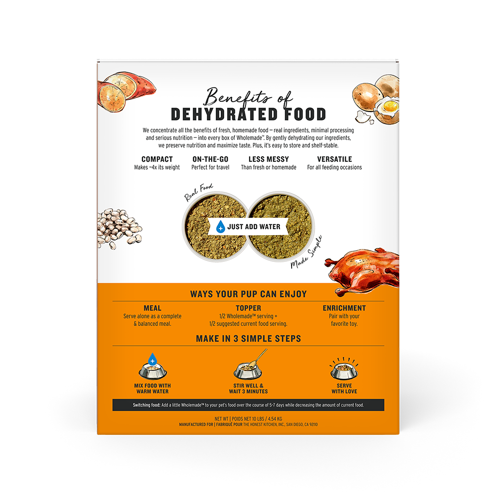 The Honest Kitchen - Dog - Wholemade Dehydrated Grain Free LID Duck & Sweet Potato