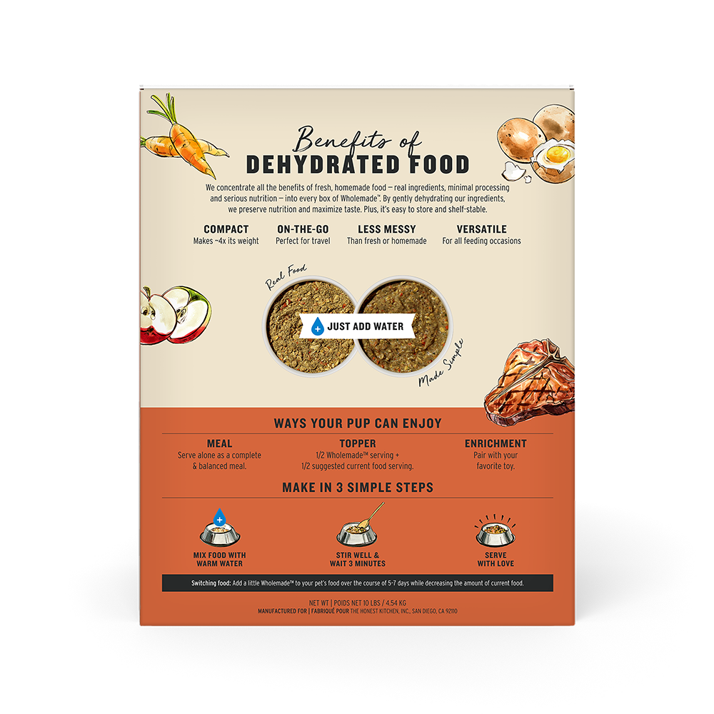 The Honest Kitchen - Dog - Wholemade Dehydrated Whole Grain Beef