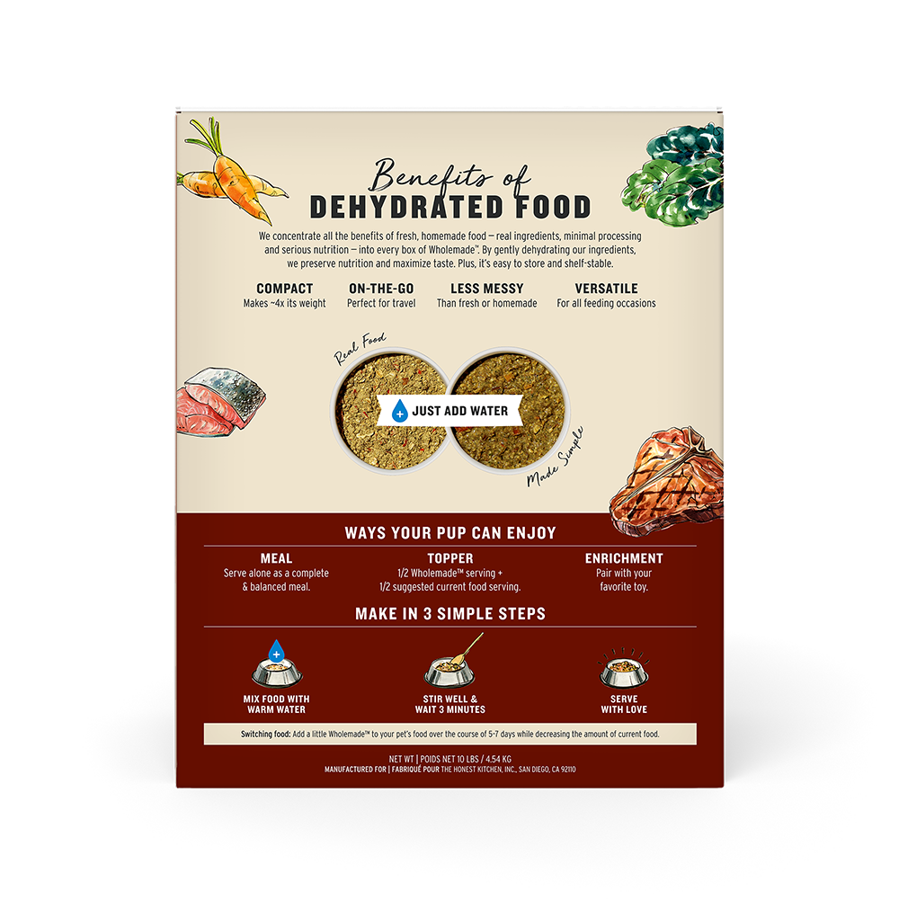 The Honest Kitchen - Dog - Wholemade Dehydrated Whole Grain Beef & Salmon