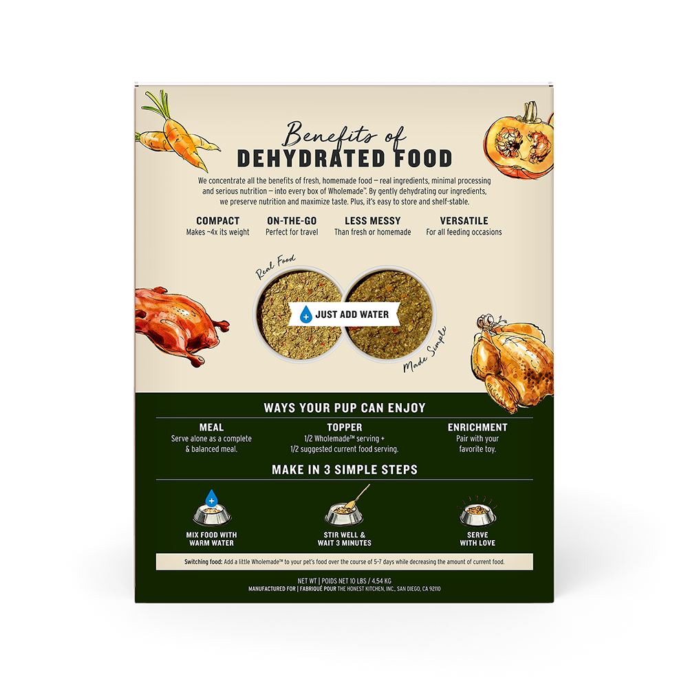 The Honest Kitchen - Dog - Wholemade Dehydrated Whole Grain Chicken & Duck