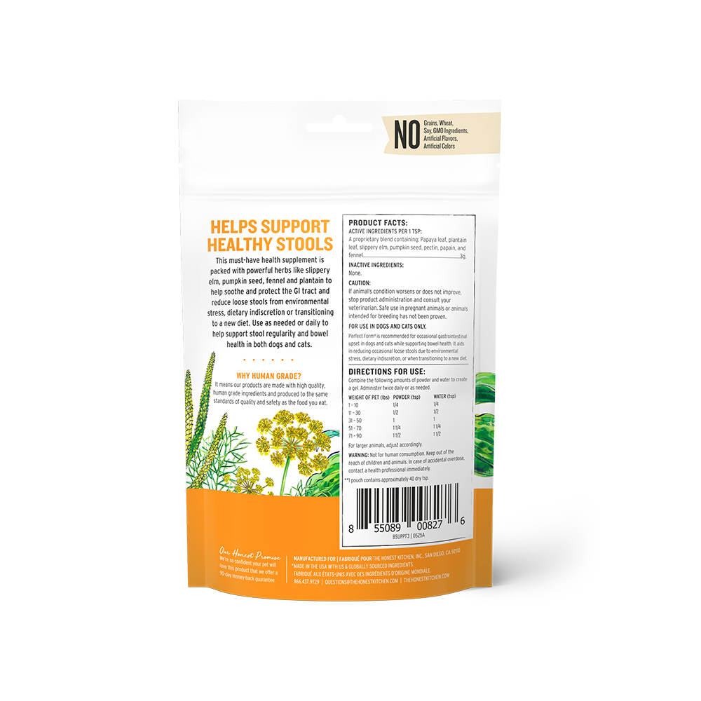 The Honest Kitchen - Cat & Dog - Perfect Form Herbal Digestive Supplement