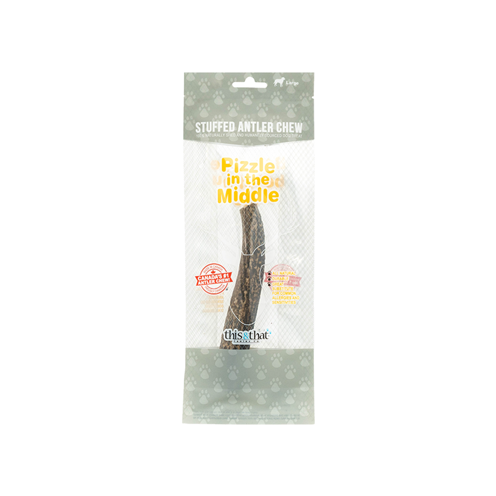 This & That Canine Co. - Dog - Stuffed Antler Chew with Pizzle