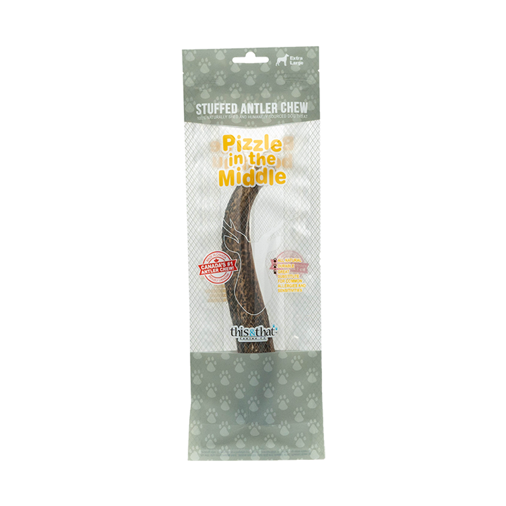 This & That Canine Co. - Dog - Stuffed Antler Chew with Pizzle