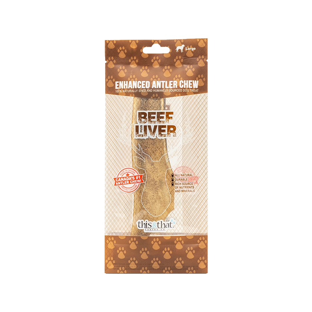 This & That Canine Co. - Dog - Enhanced Antler Chew Beef Liver