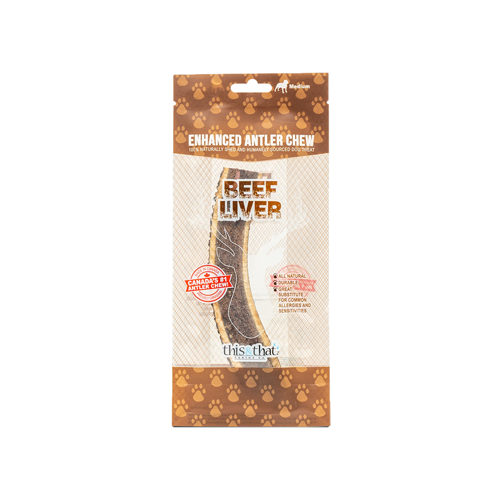 This & That Canine Co. - Dog - Enhanced Antler Chew Beef Liver