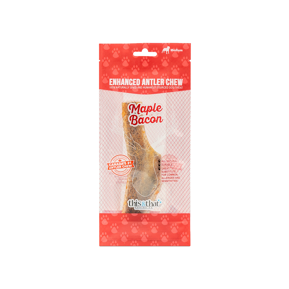 This & That Canine Co. - Dog - Enhanced Antler Chew Maple Bacon