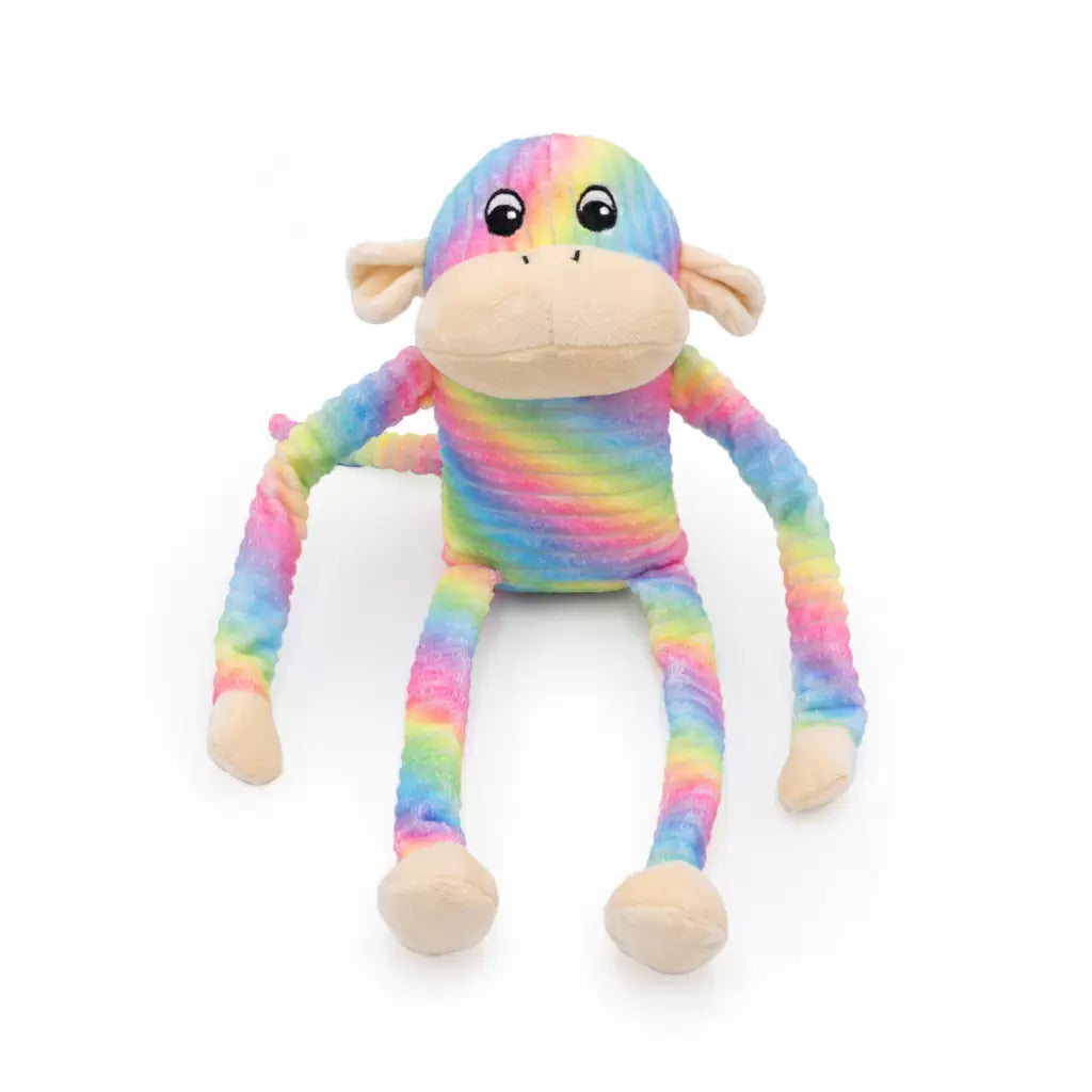 ZippyPaws - Dog - Spencer Crinkle Monkey Rainbow