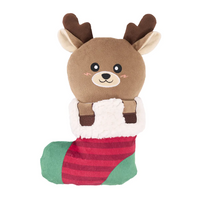 ZippyPaws - Dog - ecoZippy Holiday Stocking Reindeer