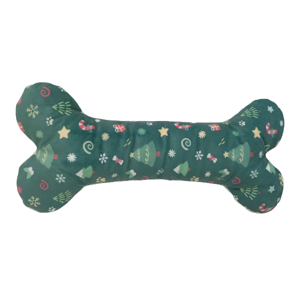 ZippyPaws - Dog - Holiday Jigglerz Green Patterned Bone