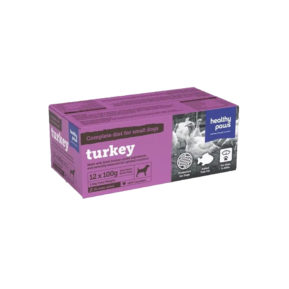 Healthy Paws - Dog - Frozen Raw Small Canine Complete Dinner Turkey