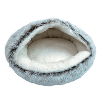 Goo-eez - Dog - Hooded Plush Petbed Grey