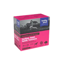 Healthy Paws - Dog - Frozen Raw Complete Dinner Variety Pack - Turkey(4), Lamb(4), Venison (4)